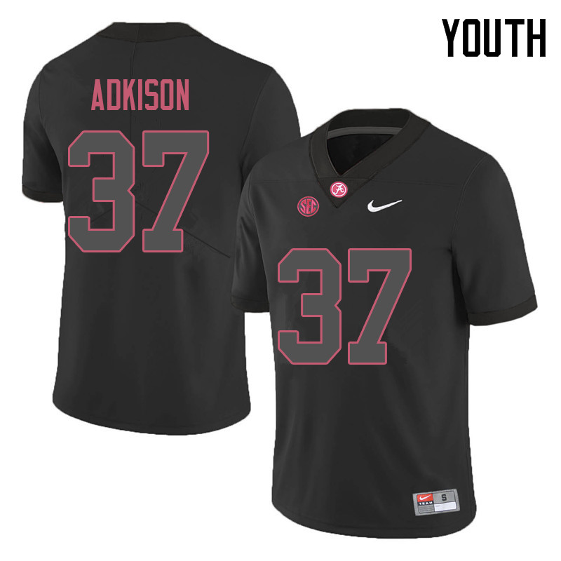 Youth #37 Dalton Adkison Alabama Crimson Tide College Football Jerseys Sale-Black
